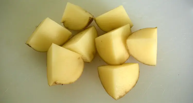 cut potatoes