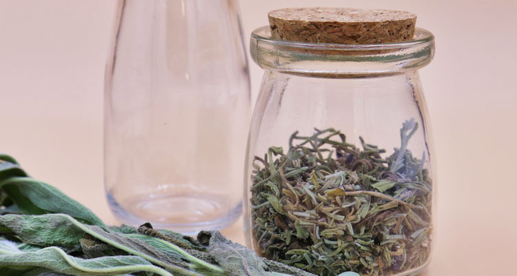 Dried Sage In Glass Jar
