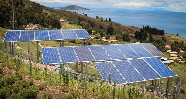 solar panels at edge of garden