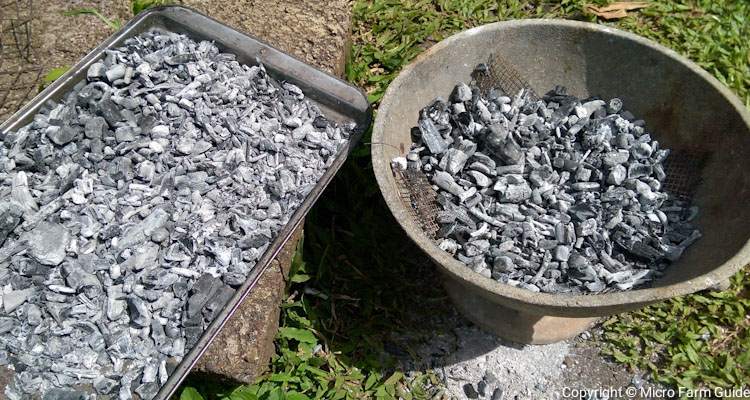 charcoal and ash in coal pot
